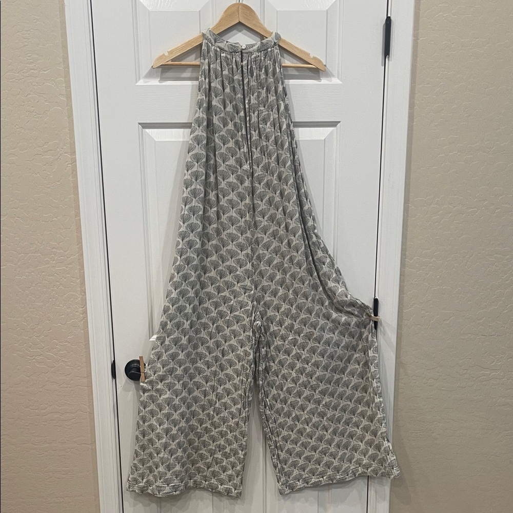 Cost Plus World Market Patterned Gray Jumpsuit